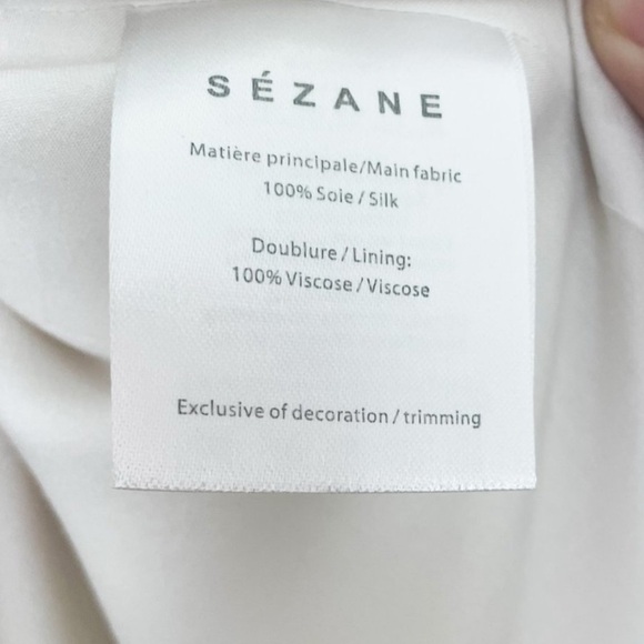 SEZANE- Adriana Skirt in Ecru. 100% Silk!  Lined wrap-around. Size 4. Gorgeous! - Picture 5 of 7